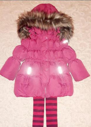 Зимнее пальто - пуховик, размер 1-2 года, (86см.)