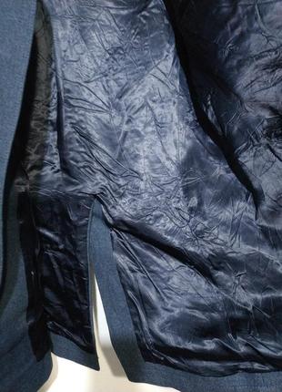 Xl 52 100% шерсть пальто мужское синее голубое zxc6 фото