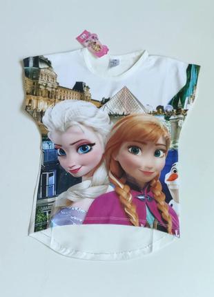 Футболка  для девочки холодное сердце, замороженные,фрозен 128-134,134-140