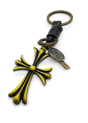 ☀️⚜️ брелок для ключей с множеством подвесок крест, жетон, колечки