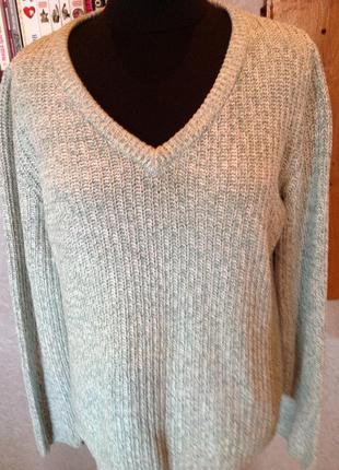 Меланжевый пуловер рыхлой вязки бренда s.oliver, р. 54-563 фото
