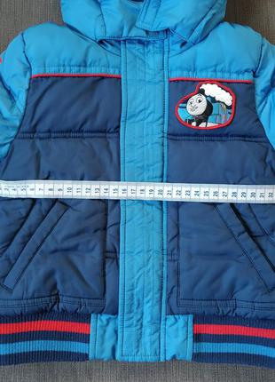 Курточка зимняя с паровозом томасом на мальчика 2-3 года на рост 98 см mark's &amp; spencer9 фото