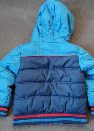 Курточка зимняя с паровозом томасом на мальчика 2-3 года на рост 98 см mark's &amp; spencer2 фото