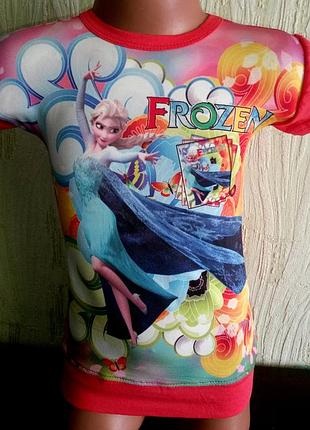 Футболка  для девочки холодное сердце, замороженные,фрозен 104,116,128
