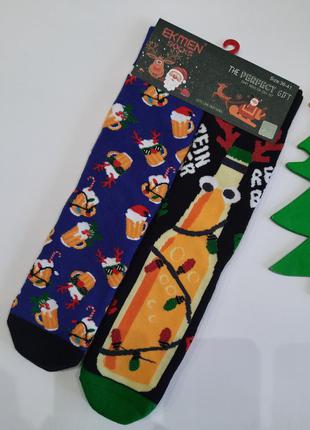 Носки женские махровые новогодние 2 пары на планшетке левый правый ekmen турция люкс качество