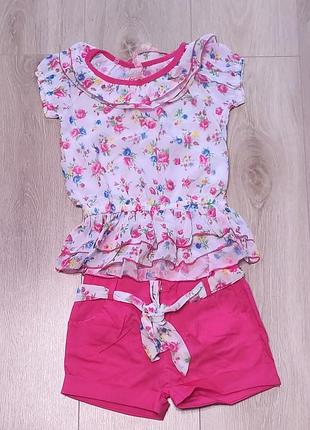 Модный костюм для девочки ,шорты и блузка 110-116,