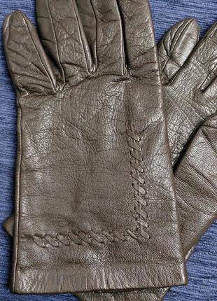 Мужские кожаные перчатки на утеплителе2 фото