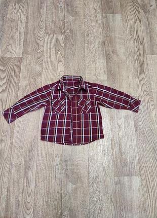 Рубашка в клетку, размер 86