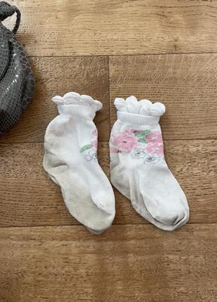 Шкарпетки з квітами на дівчинку 1,5-2 роки