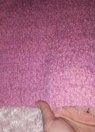 Свитер-травка средней длины, розового цвета2 фото