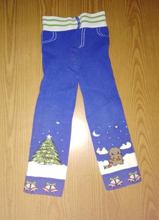 Новорічні штанці лосини ялинка олені різдвяні розпродаж1 фото