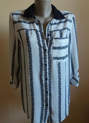 Новая модная шифоновая блузка с вышивкой длинный рукав f&f 10р