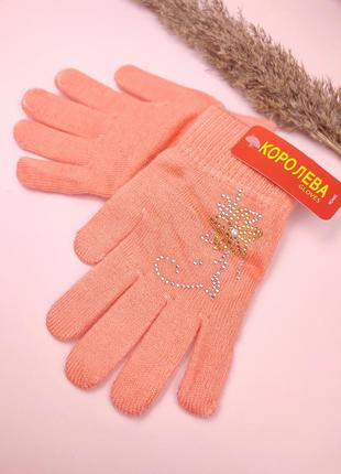Одинарные перчатки рукавички на девочку