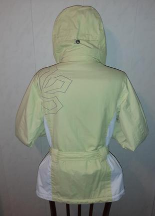 Салатовая лыжная куртка на поясе, с мехом5 фото