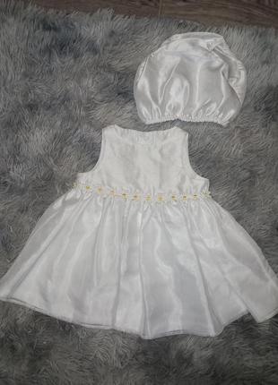 Шикарный белоснежный набор платье и трусики