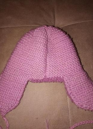 Теплая шапочка для девочки3 фото