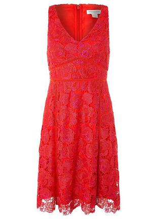 Кружевное платье красное, гипюр, цветочное3 фото