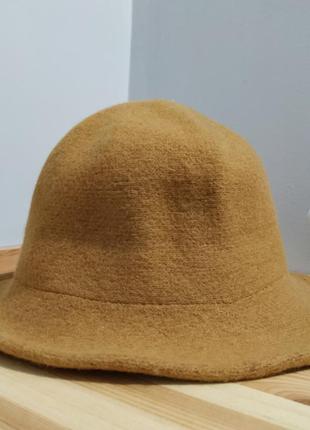 Тренд теплая панамка кемел шерстяная шляпа панама капелюх вовняний