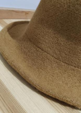 Тренд теплая панамка кемел шерстяная шляпа панама капелюх вовняний8 фото
