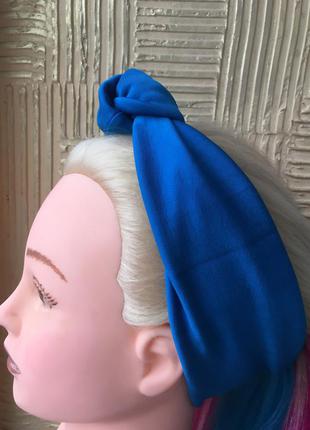 Голубая повязка на голову2 фото