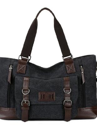 Большая мужская сумка мешковина ( код: с247 )