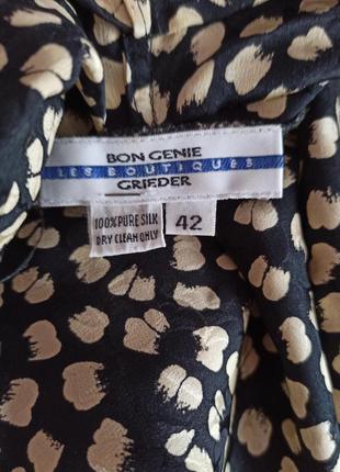 Эксклюзивная шелковая блуза на запах bongenie grieder 100% шелк винтаж4 фото