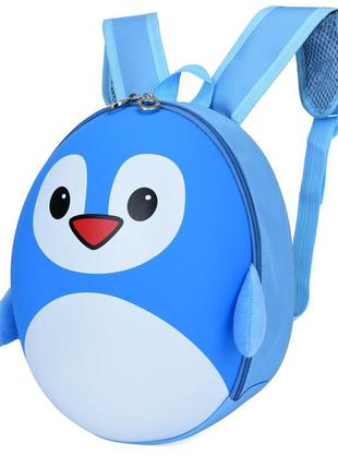 Рюкзак детский 3-6 лет пингвин голубой ( код: ibd003l )