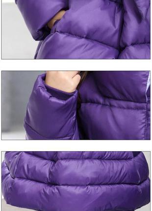 Снижка стильная детская куртка пуховик удлиненная6 фото