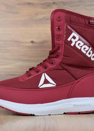 Женские reebok сапоги бордовый мех зима скидка sale / smb4 фото