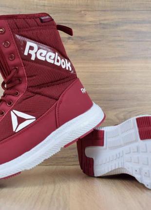 Женские reebok сапоги бордовый мех зима скидка sale / smb5 фото