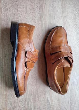 Мужские туфли из коричневой кожи размер 8 1\2 h9 uk 41-42 eu6 фото