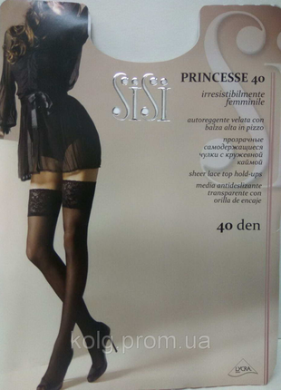 Красивые чулки с широкой резинкой sisi princesse - 40 den.