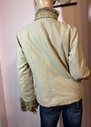 Легкий жакет курточка на синтепоне с натуральным мехом/м/5 фото
