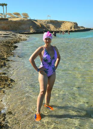 Сиреневый оригинальный купальник