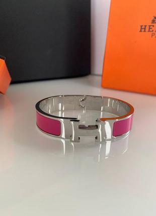 Брендовый браслет розовый в посеребрении