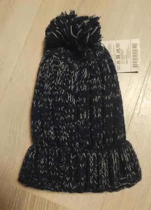 Зимняя вязаная шапка на меху2 фото