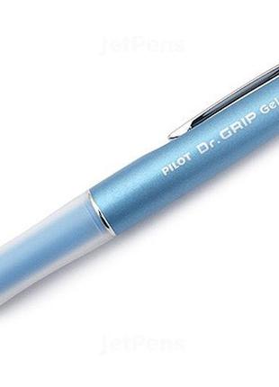 Pilot dr. grip ball pen - ручка гелевая голубой перламутр + два черных гелевых стержня + тетрадь3 фото