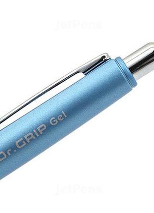 Pilot dr. grip ball pen - ручка гелевая голубой перламутр + два черных гелевых стержня + тетрадь5 фото