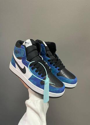 Женские кроссовки nike air jordan 1 retro « tie dye » демисезонные