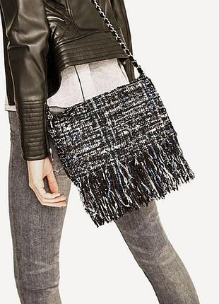 Твидовая сумка zara