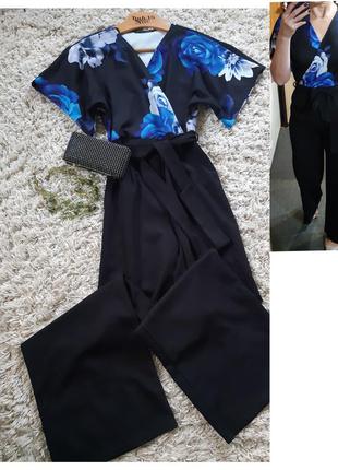 Шикарный нарядный комбинезон с широкими брюками палаццо, quiz, p. 8-121 фото