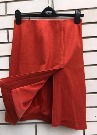 Шерстяная красная юбка marc cain5 фото