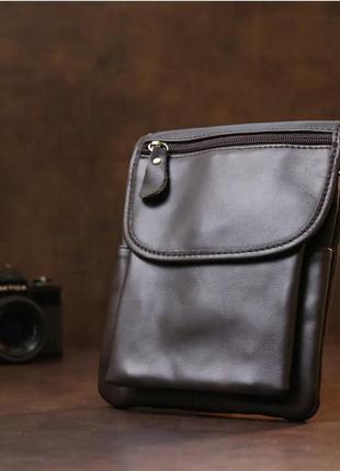 Кожаная сумка через плечо мужская