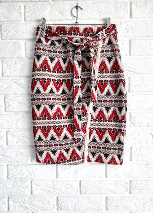 Тёплая миди юбка на запах h&m.
