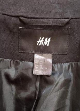 Черный пиджак женский фирменный h&m жіночий піджак чорний классический5 фото