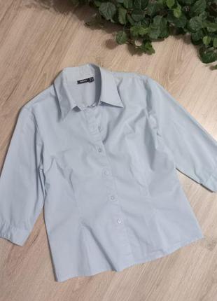 Отличная нежно-голубая рубашка кофточка блузка2 фото