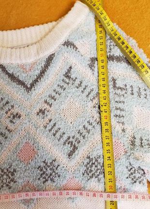 Пуловер реглан с разноцветными фигурами s 42 44 свитер кофта женская6 фото