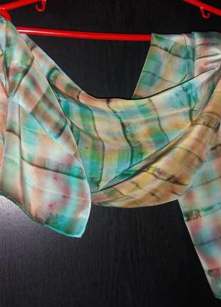 Распродажа-шелковый шарф тай-дай 43х126 см