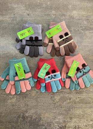 Шерсть перчатки варежки рукавицы для девочек зима осень6 фото