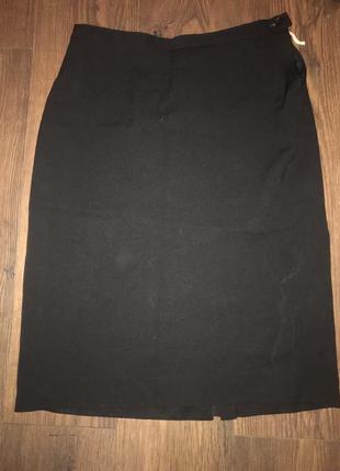 Черная классическая юбка шерсть на подкладке